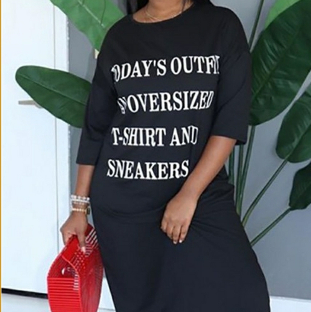 NWT Oversize Black White Today Outfit T Shirt - Picture 2 of 6